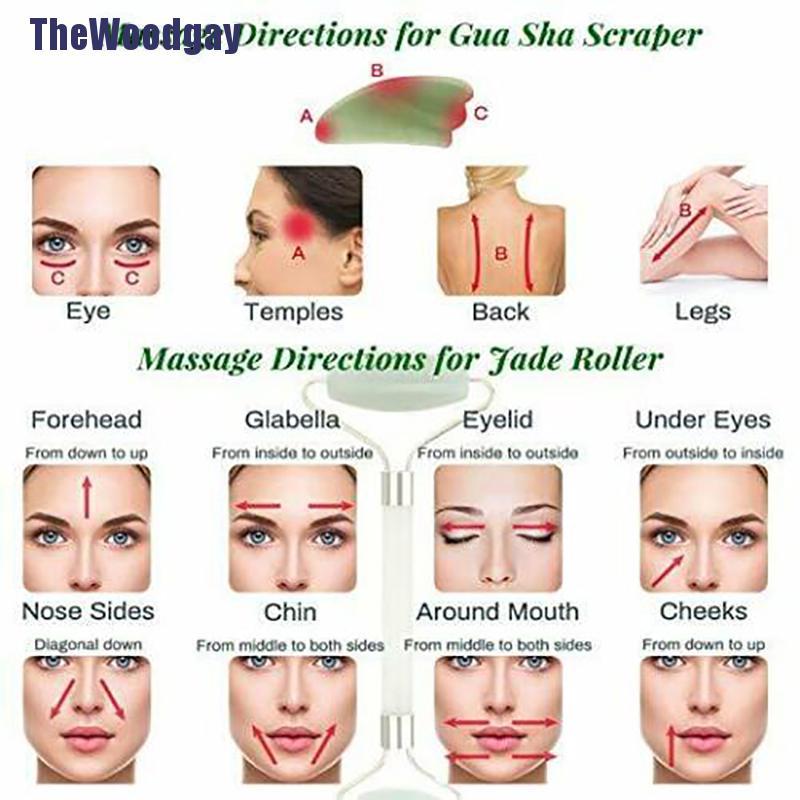 Con Lăn Và Đồ Cạo Bằng Đá Ngọc Bích Tự Nhiên Dùng Mát Xa Thư Giãn Cơ Thể