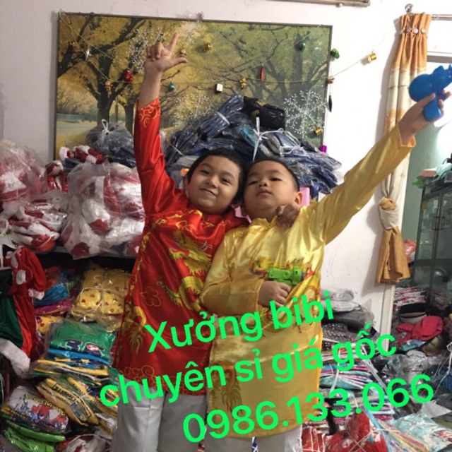 Áo dài phi Thái Tuấn loại 1 sale cực rẻ :135 cho bé (10-50 kg