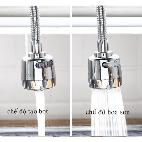 Đầu nối vòi nước bồn rửa chén tăng áp 300% xoay 360 độ chiều dài 17.5cm