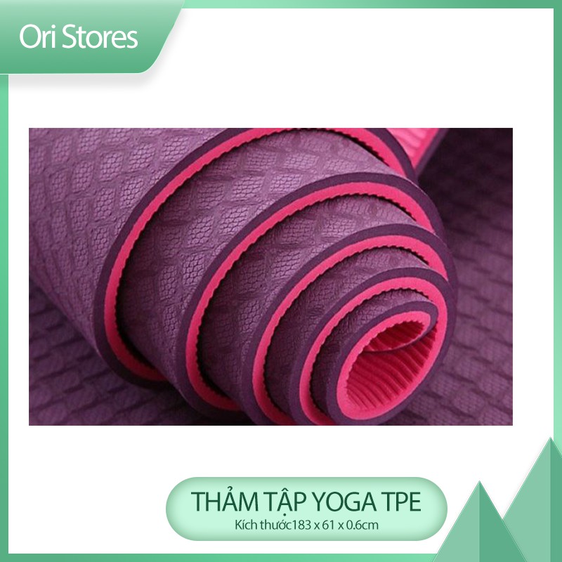 Thảm Tập Yoga Chống Trượt TPE 2 Lớp Dày 6mm Siêu Bền Siêu Rẻ