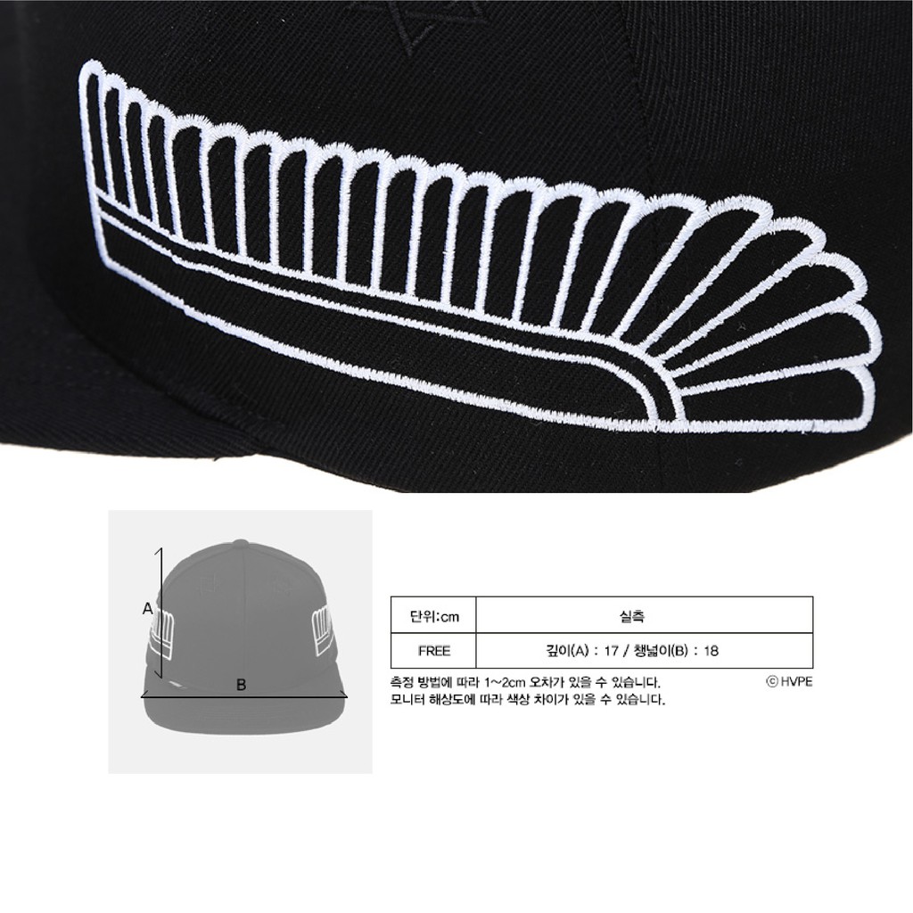 HEOFMCA06 Nón Snapback PREMI3R HVPE WINGS size M (Đen)