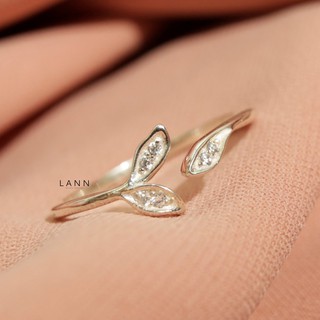 Nhẫn Mở 3 Lá Đá BẠC S925 LANN R196