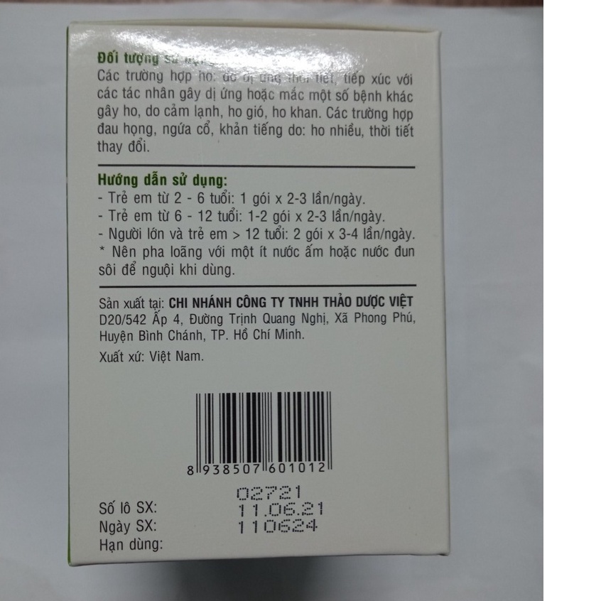 SIRO HO ONG VÀNG HỘP 30 GÓI*5 ML