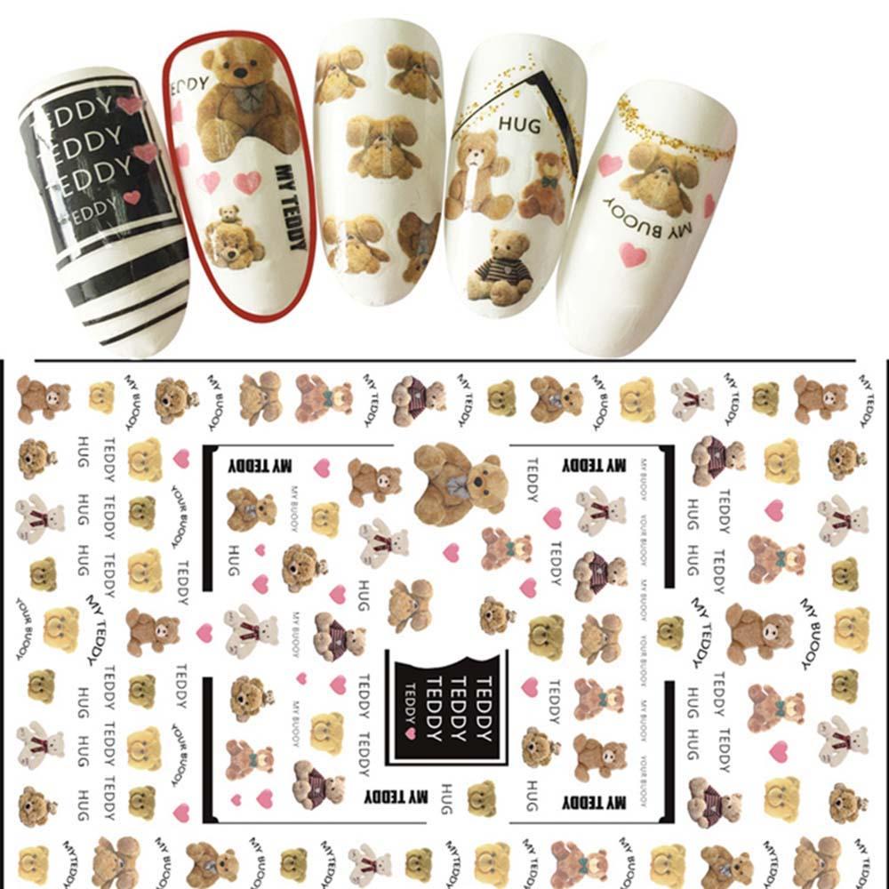 Miếng Dán Trang Trí Móng Tay 3D Hình Gấu Dễ Thương DIY