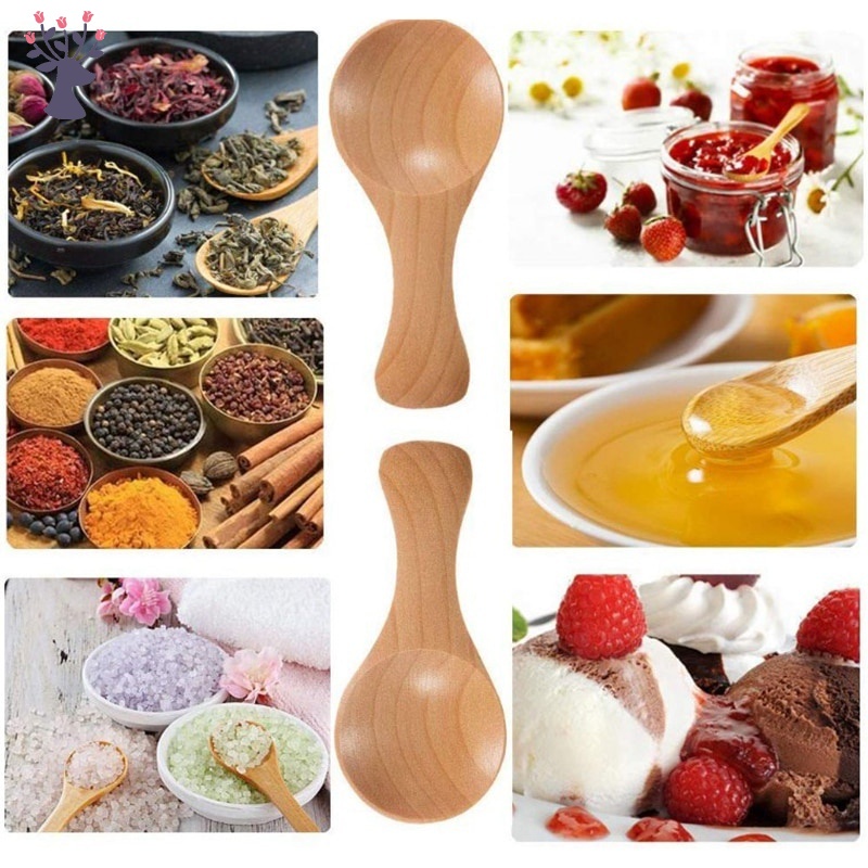 Set 10 muỗng gỗ ngắn dùng để múc gia vị tiện dụng