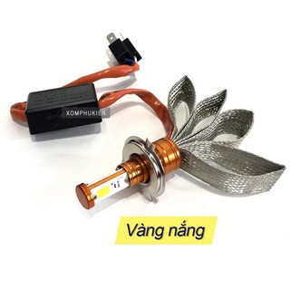 Đèn led xe máy 3 tim h4 trắng , đuôi tản nhiệt