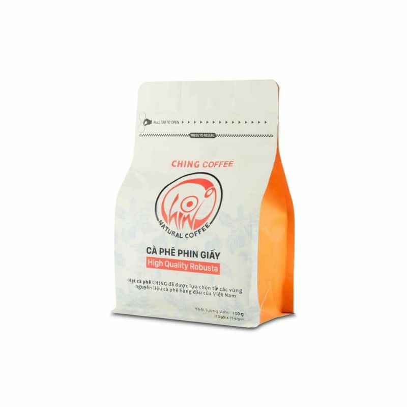 Cà phê phin giấy Ching Coffee Hight Quality Robusta túi 10 Drip