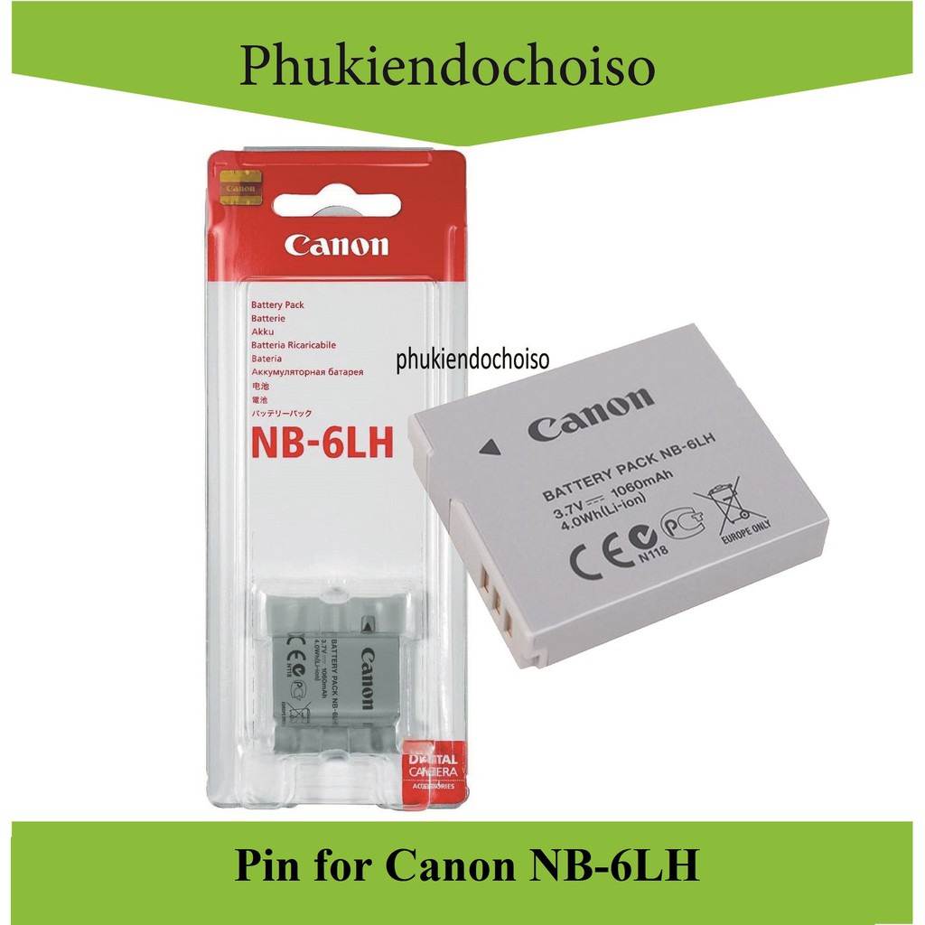 Pin thay thế pin máy ảnh Canon NB-6LH, Hàng nhập khẩu