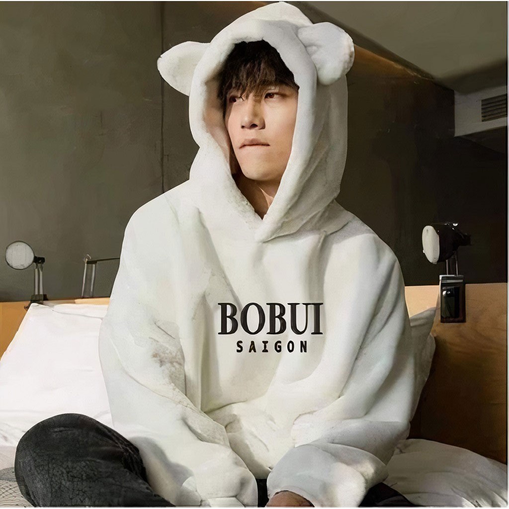 Áo khoác lông nữ mũ tai tao gấu BOBUI Ulzzang_VIETSTAR