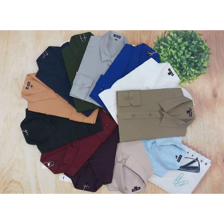 Áo Sơ Mi dài tay Nam Màu Xám Khói Trơn Chất Cotton Lụa Mềm Mịn Không Nhăn HOT 2019 Hiệu FashionQuocDai | BigBuy360 - bigbuy360.vn