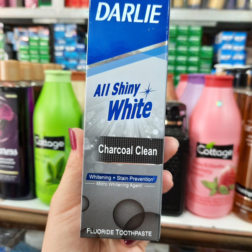 Kem đánh răng Darlie All Shiny White trắng răng than hoạt tính 140g