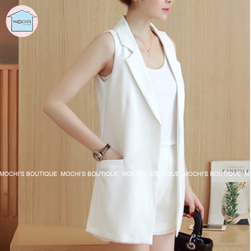 Áo blazer nữ công sở, mẫu áo vest nữ công sở không tay, kiểu dáng đơn giản dễ mặc-M1600 | BigBuy360 - bigbuy360.vn
