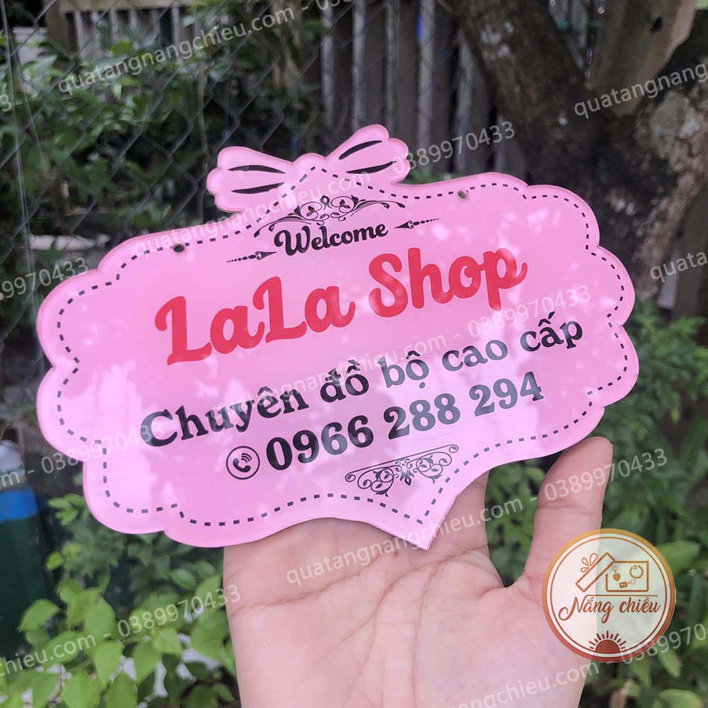 Bản hiệu mica in thông tin shop, dành cho các boss, đại lý, chi nhánh kinh doanh mỹ phẩm,quảng cáo và giữ gìn thương hiệ