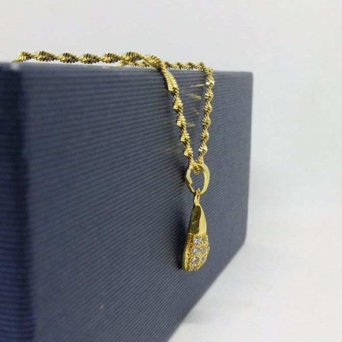 RẺ VÔ ĐỊCH Dây chuyền xoắn Lam mạ vàng 18K thời trang