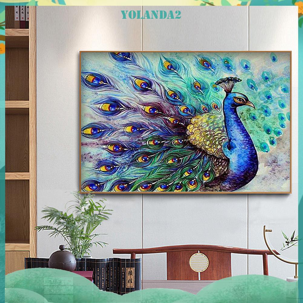 Bộ Tranh Thêu Chữ Thập Hình Chim Công Diy 11ct