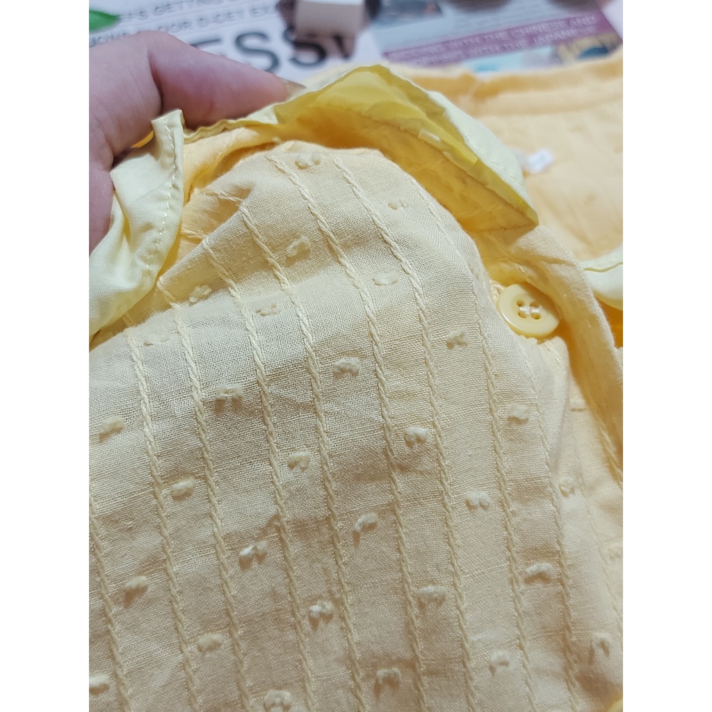 Set bộ nữ mặc nhà cổ bèo vàng quảng châu