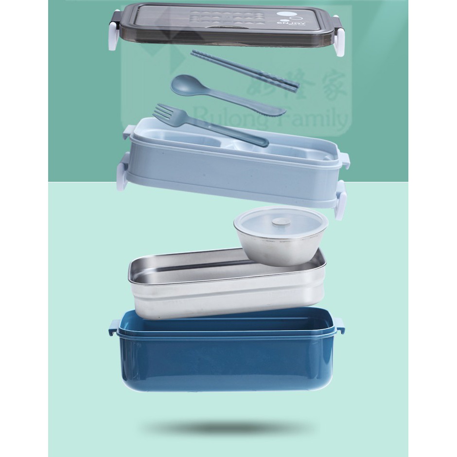 Hộp Cơm 2 Tầng INOX 304 Giữ Nhiệt - Hộp Đựng Cơm Văn Phòng Cao Cấp | BigBuy360 - bigbuy360.vn