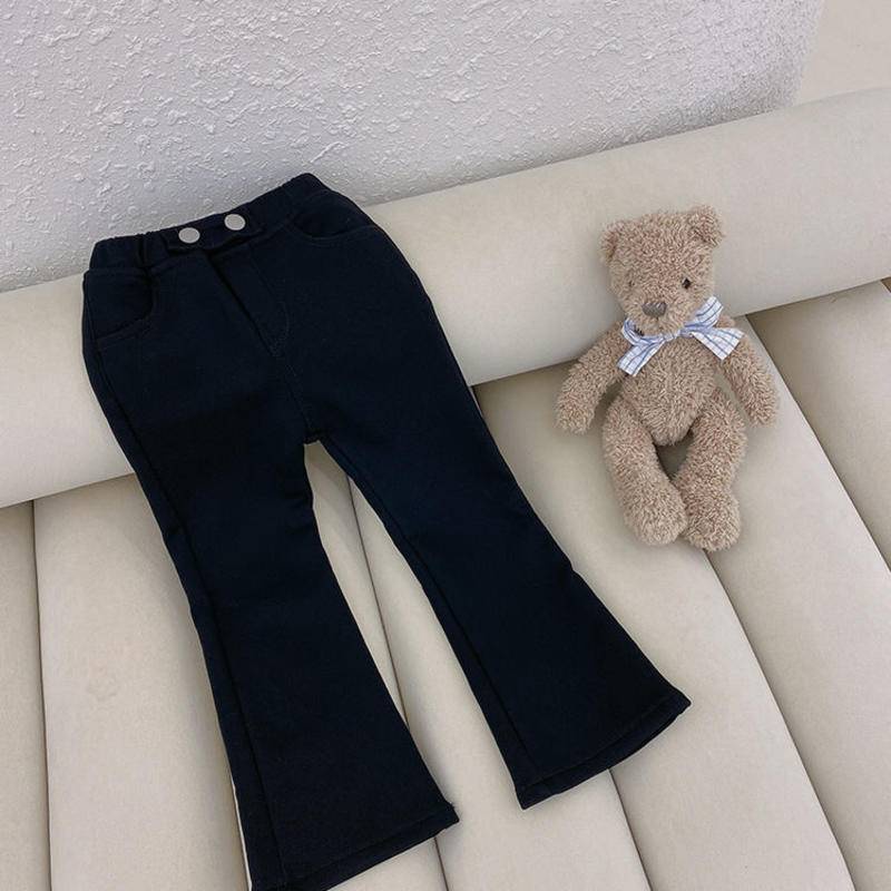 Quần Jeans Ống Loe Mỏng Co Giãn Thoải Mái Thời Trang Xuân Thu Cho Bé Gái 5 Tuổi