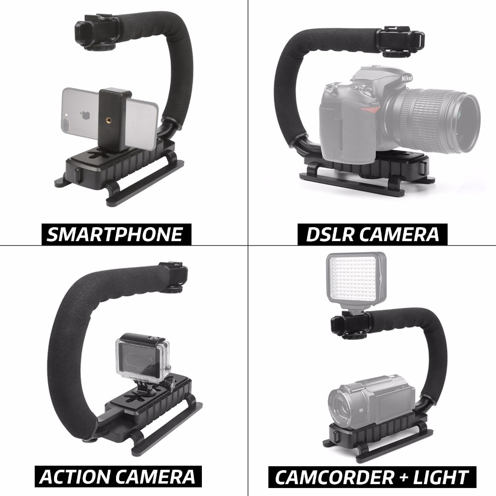 Tay Cầm Chống Rung Hình Chữ C Cho Máy Ảnh DSLR Nikon/Canon/Sony/SLR Gopro U Và Đèn Chiếu Tiện Dụng