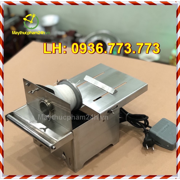 Máy buộc chỉ xúc xích bằng điện, chất liệu Inox
