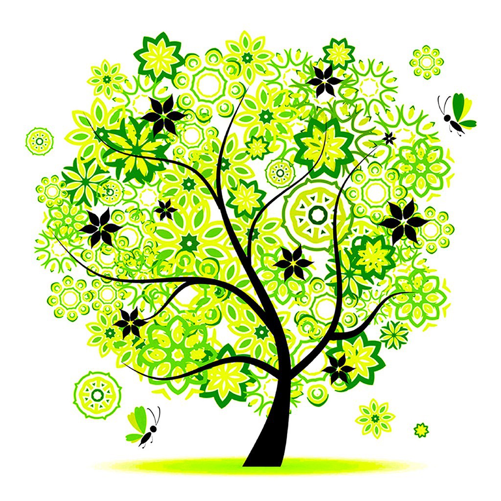 Bộ tự làm tranh đính đá 5D họa tiết hình cây nhiều màu độc đáo DIY treo trang trí | BigBuy360 - bigbuy360.vn