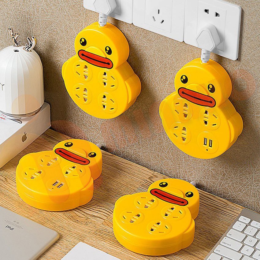 Ổ Điện Đa Năng Tích Hợp Cổng Sạc USB MINAHO - Ổ Điện Vịt Vàng Siêu Cute ( Dây 1.8m)