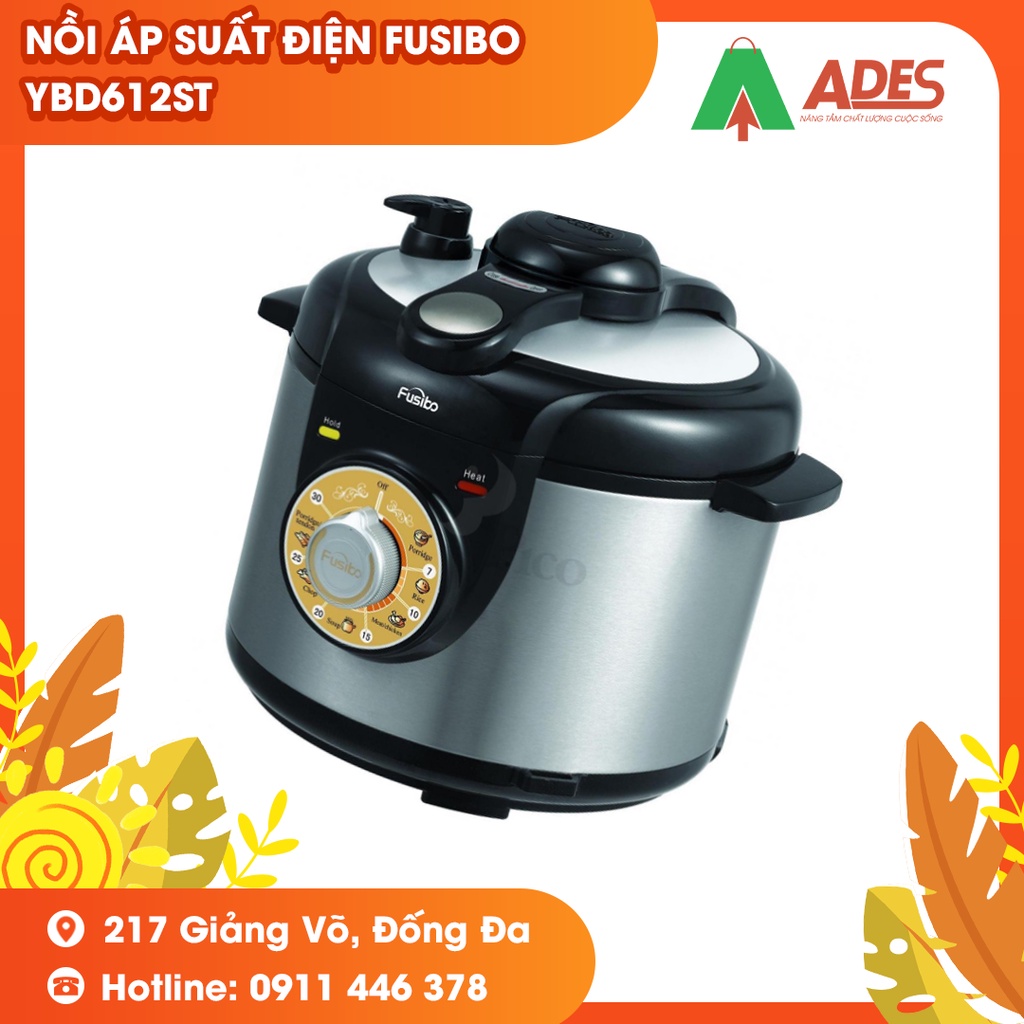 Nồi áp suất điện FUSIBO YBD612ST - Công suất LỚN 1000W - NEW HOT 2022 - Bảo hành Chính hãng 12 Tháng