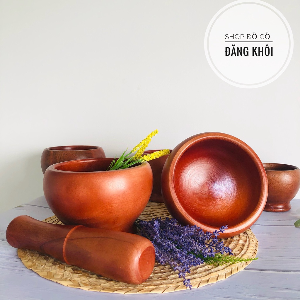 Bộ cối chày gỗ
