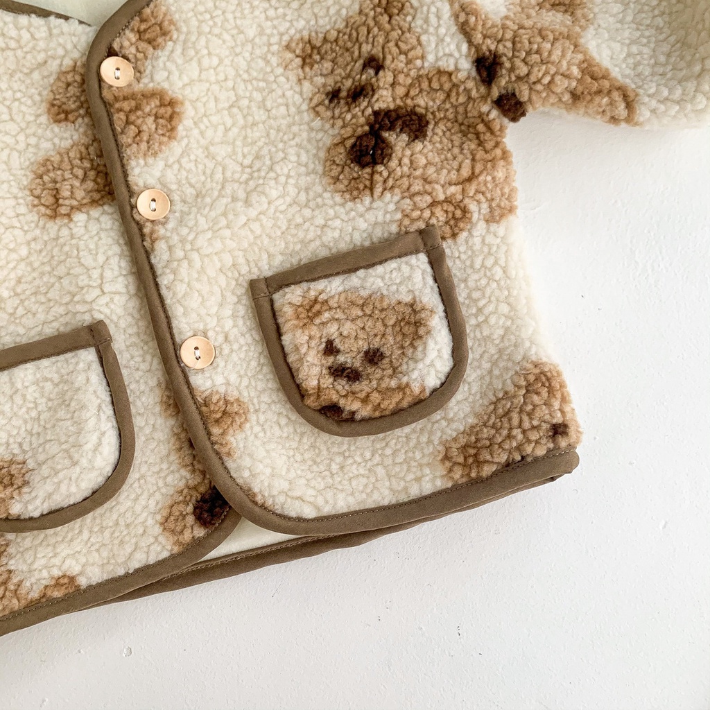 Áo khoác lông dày dặn thời trang thu đông cho bé