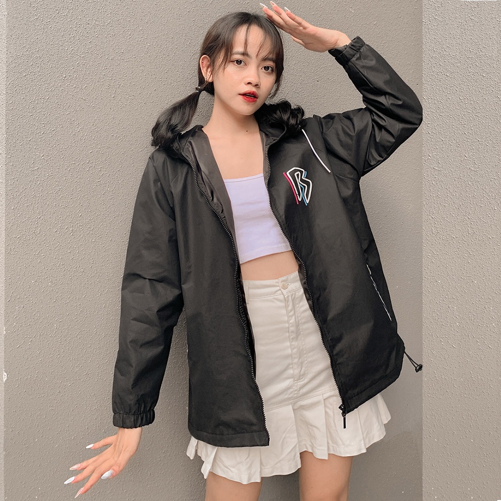 Áo khoác Jacket Đen Bernice Logo Comic vải siêu xịn, chống nước. Hàng chính hãng