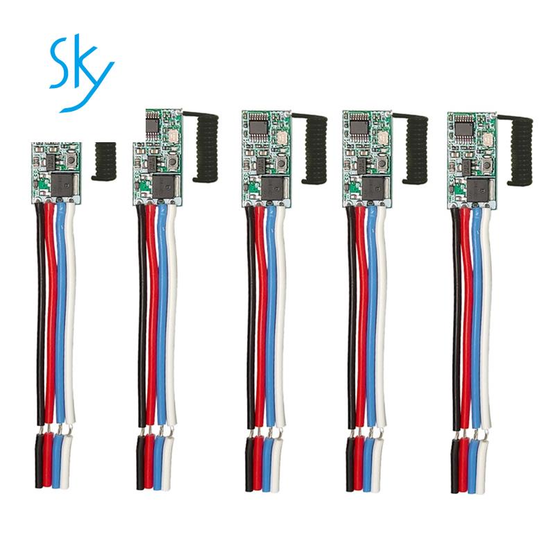 Bộ 5 Rơ Le Điều Khiển Đèn LED Từ Xa Không Dây 433Mhz DC 3.6V-24V 1 CH RF