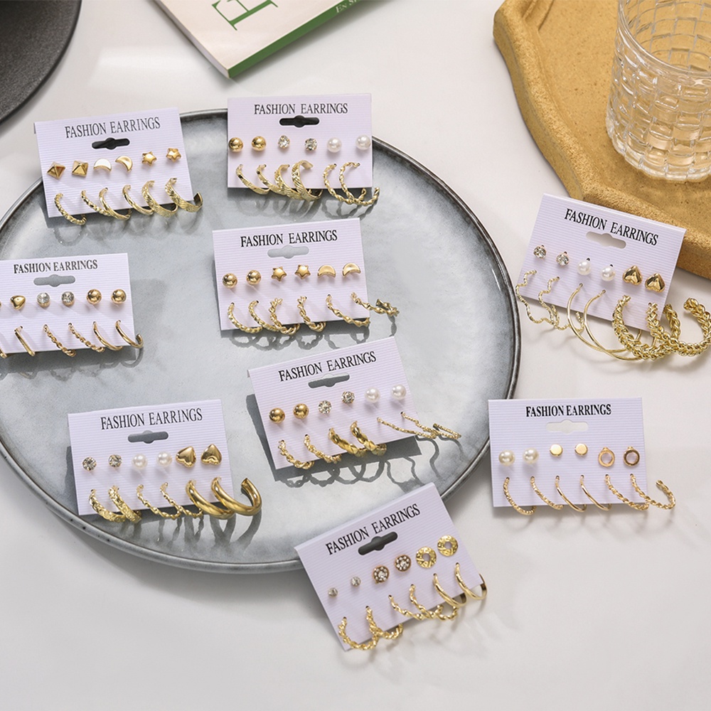 Set 6 đôi khuyên tai phong cách Hàn Quốc xinh xắn dành cho nữ