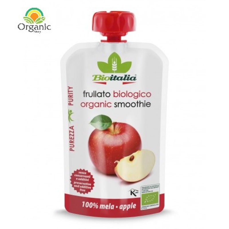 date 4/2023 Trái cây nghiền Smoothies hữu cơ Bioitalia 120gr