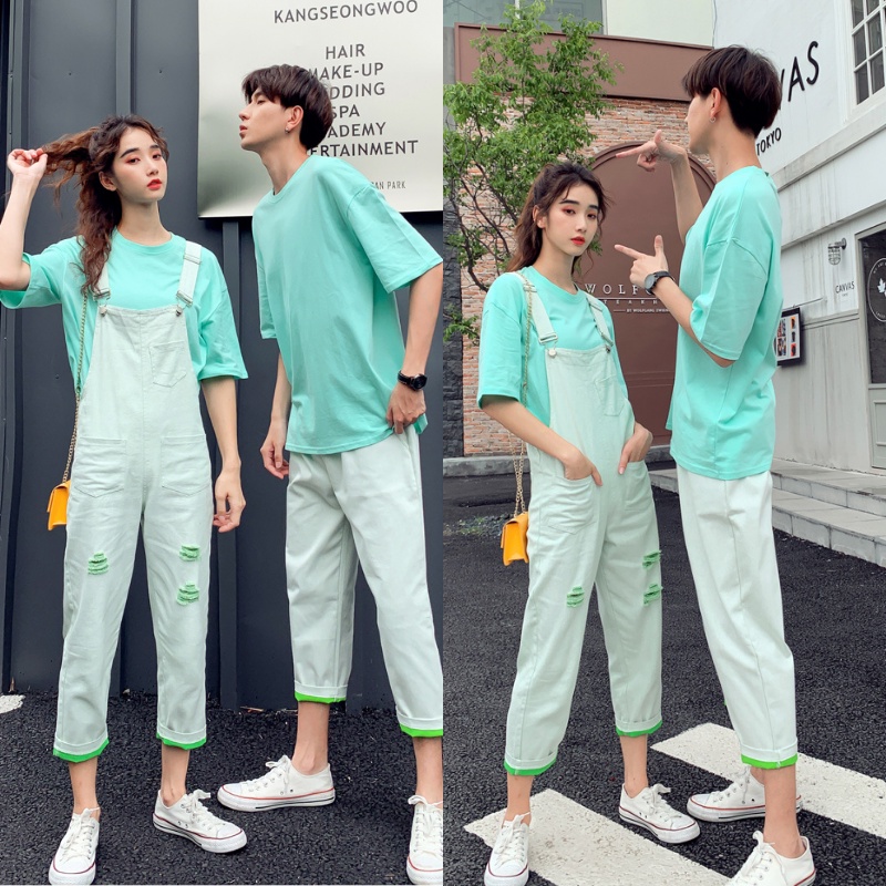 Áo Thun Quảng Châu Xanh Ngọc 100% Cotton Cao Cấp Form Rộng Unisex Nam Nữ