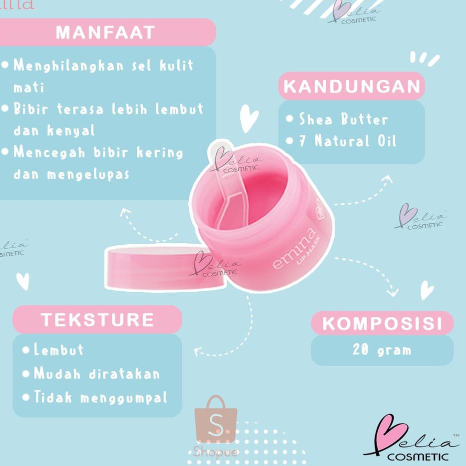 (Hàng Mới Về) Mặt Nạ Môi Belia Emina 7 Thành Phần Dầu Bơ Tự Nhiên Cỡ 9g | BigBuy360 - bigbuy360.vn