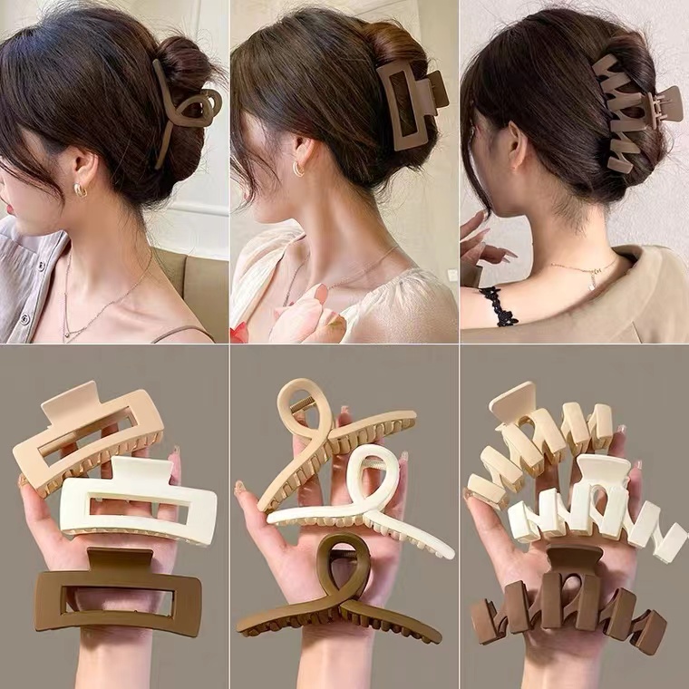 Kẹp Tóc Màu Cà Phê Mờ Phong Cách Retro Thời Trang Thu Đông Cho Nữ