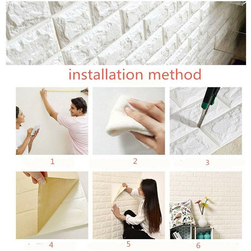 PISTA Bộ 10 / 20 Miếng Dán Tường 3D Bằng Xốp Chống Va Chạm Không Thấm Nước