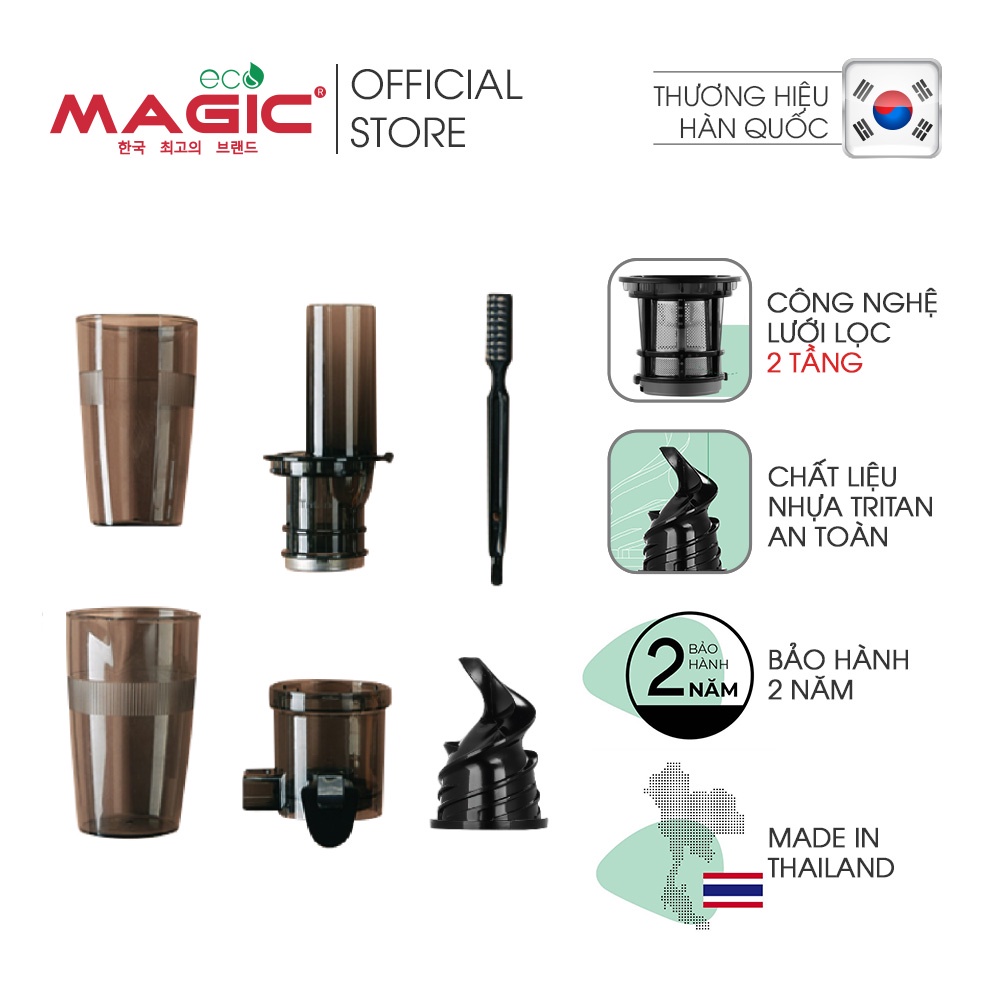 Máy ép chậm thế hệ mới Magic Eco AC132 MADE IN THAILAND,lưới lọc 2 tầng,giảm ít tiếng ồn,bảo hành chính hãng