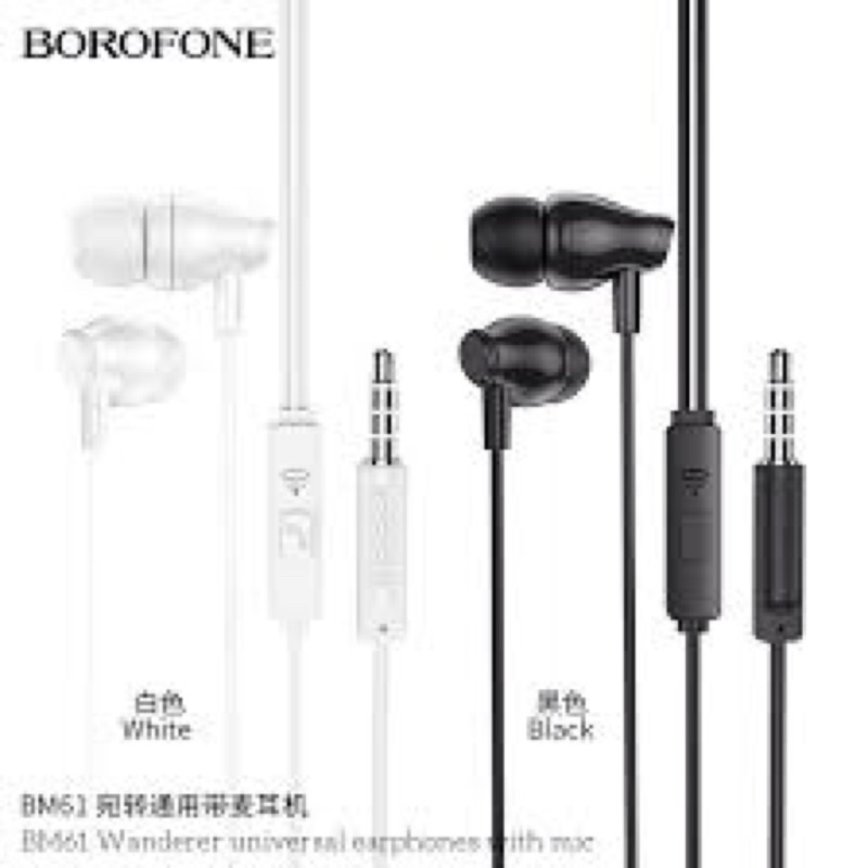 [Mã ELHACE giảm 4% đơn 300K] Tai nghe dây Borofone BM61 có Mic jack cắm 3.5mm - CHÍNH HÃNG BẢO HÀNH 12 THÁNG