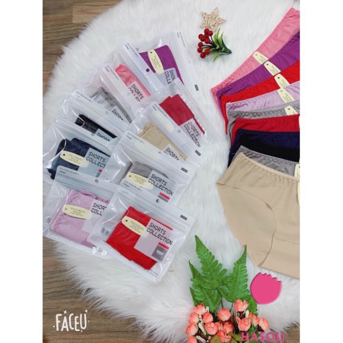Quần Lót Nữ su trơn Mềm Mịn Co Giãn Tốt cạp viền FREESIZE ( 43-60KG)