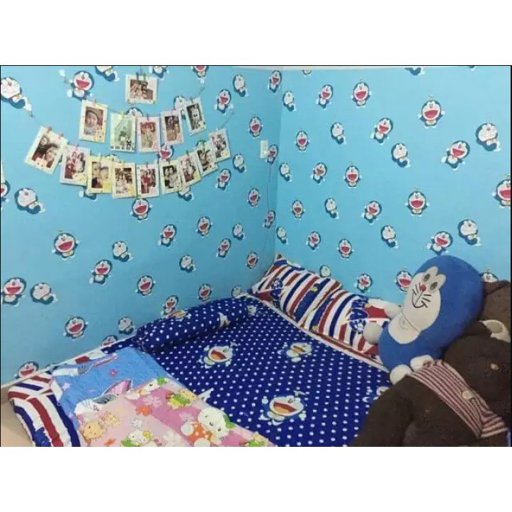 10m decal giấy dán tường Doremon xanh dương Cuộn 10mx45cm GDT_9050