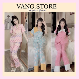 Bộ đồ mặc nhà pijama tay ngắn quần dài chất liệu mango mát mịn