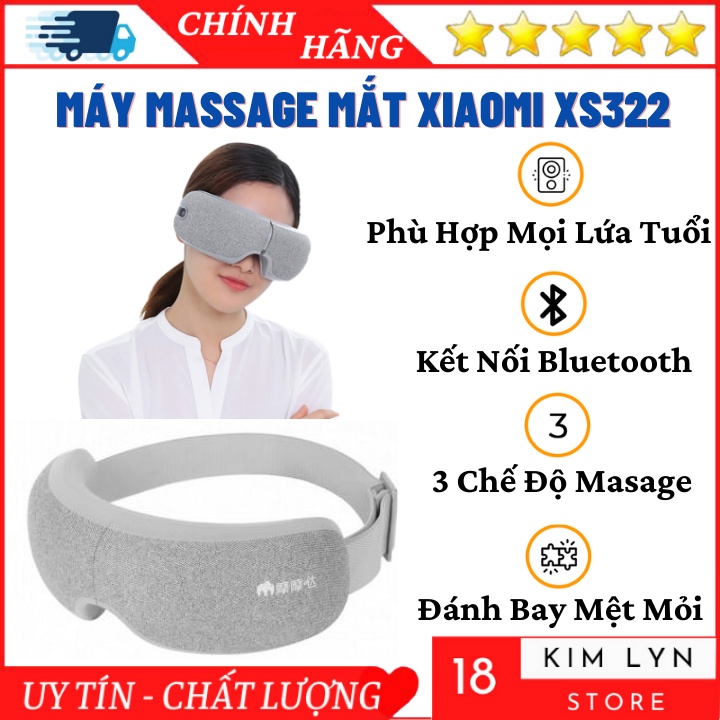 Máy massage mắt xiaomi - Máy mat xa bấm huyệt đánh bay nhức mỏi mắt, chống lão hóa, giảm quầng thâm - Bảo hành 12 th