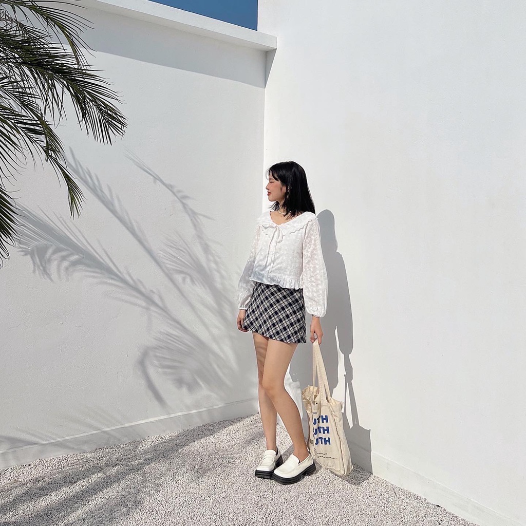 Chân váy ngắn kẻ caro Naked by V - Checkered Jolly Skirt