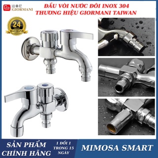 Vòi Nước Đôi 2 đầu ( 2 trong 1 ) Đa Năng , GIORMANI TAIWAN , Inox 304 , Lõi Đồng , mimosa