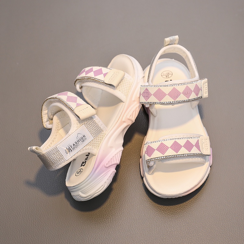 BABAYA Sandal Dép Quai Hậu Bé Gái 2 màu hồng và trắng tím L39158