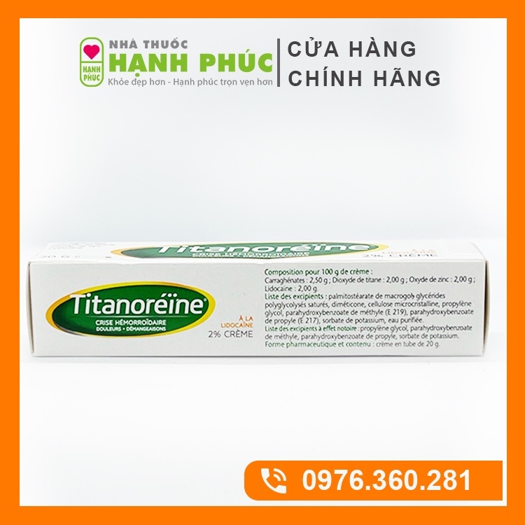 Kem Titanoreine - Tuýp kem bôi trĩ ngoại 20gr của Pháp