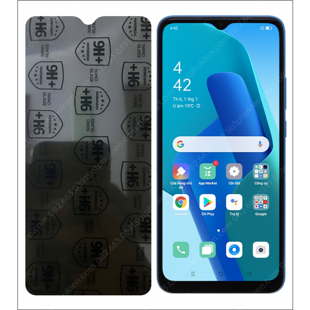Dán cường lực chống nhin trộm Oppo A16k dẻo nano