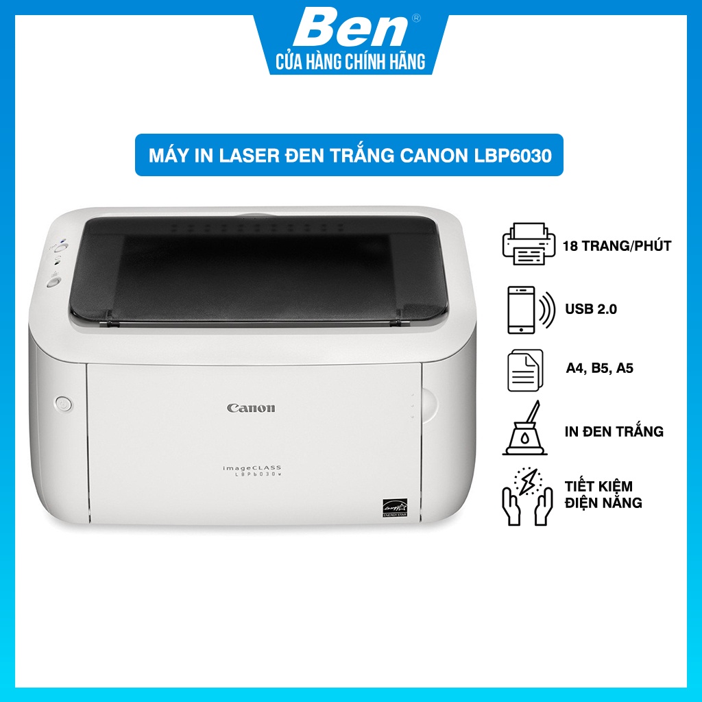 Máy in Canon laser LBP 6030 và 6030W in Wifi đen trắng Hàng chính hãng BH 12T