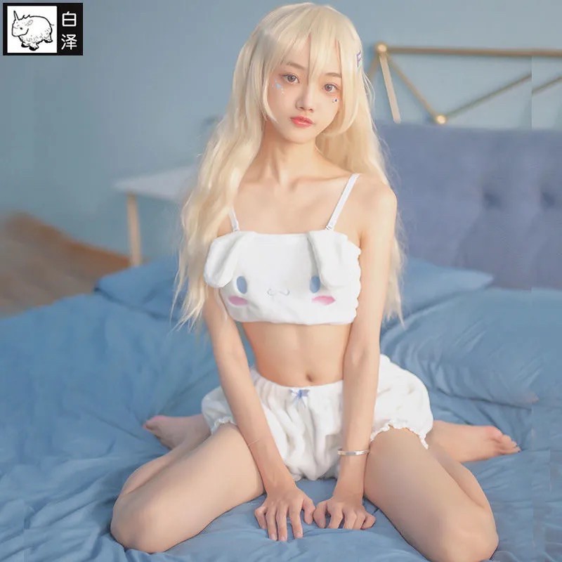 Set đồ ngủ hình con thỏ cute lông nhung mềm mại